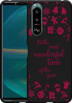 Sony Xperia 5 III Hoesje Zwart Most Wonderful Time Designed by Cazy