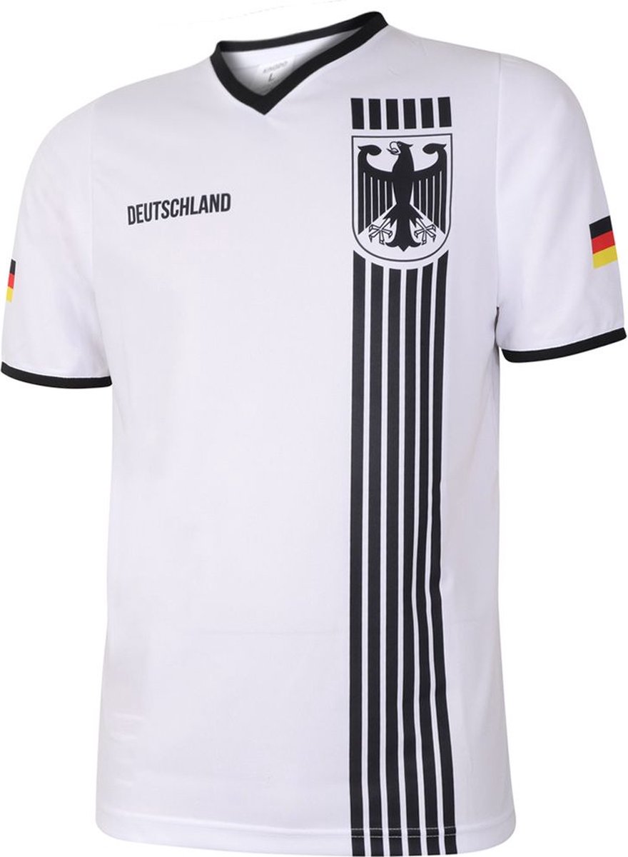 Duitsland Voetbalshirt Thuis - Strepen Zwart Wit - Voetbalshirts Kinderen - Jongens en Meisjes - Sportshirts - Volwassenen - Heren en Dames - Maat 152