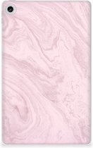 Cover Case Lenovo Tab M10 Plus (3e generatie) Tablet Hoes Marble Pink met doorzichte zijkanten