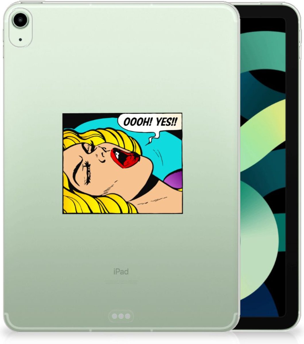 iPad Air (2020/2022) 10.9 inch TPU Siliconen Hoesje Popart Oh Yes met transparant zijkanten