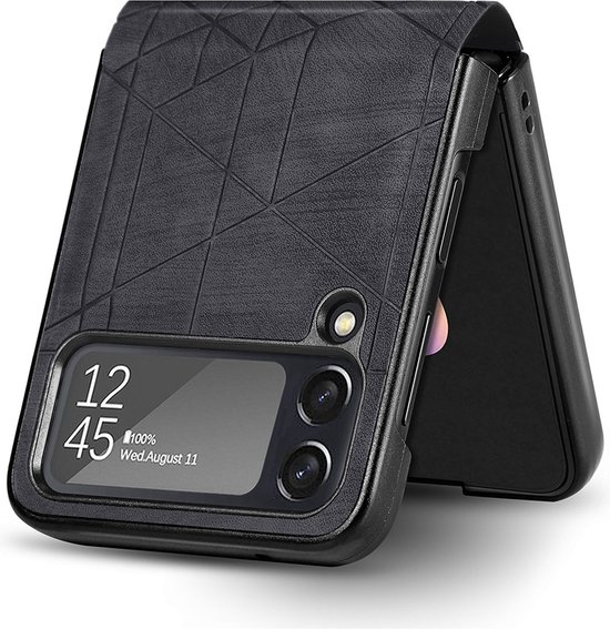 Samsung Galaxy Z Flip 4 Hoesje - MobyDefend Vouwbare Backcover - Zwart - GSM Hoesje - Telefoonhoesje Geschikt Voor Samsung Galaxy Z Flip 4 - MobyDefend