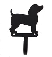Haakje Hond zwart metaal 6,5x3,5x10cm