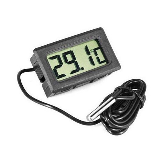 orgaan amateur Rang Thermometer Digitaal Binnen Zwart met 1 Meter Kabel Afstand | bol.com