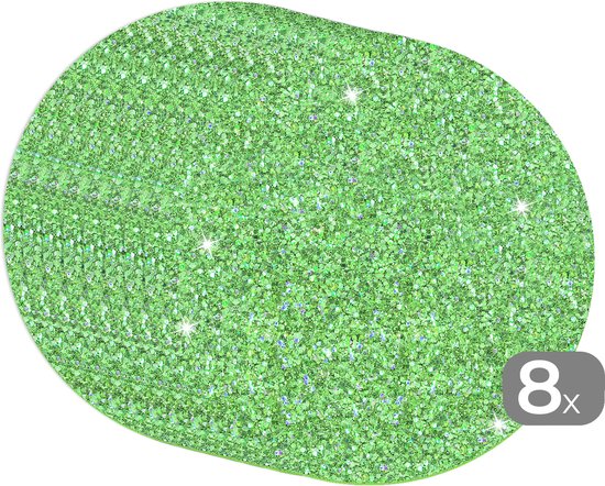 Sets de table ronds - Dessous de verre - Napperons ronds - Olivine - Pierres précieuses - Zodiac - Pierre de naissance - Motifs - 8 pièces