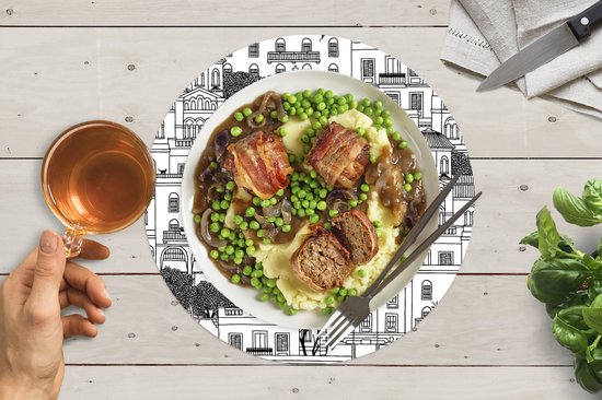 Sets de table ronds - Dessous de verre - Sets de Napperons ronds - Motifs - Athene - Maison - 10 pièces