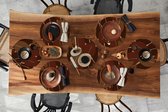 Ronde placemats - Onderlegger - Placemats rond - Koffiebonen - Patronen - Coffee - 8 stuks