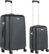 Bol.com CarryOn Skyhopper Kofferset – TSA Handbagage + Reiskoffer 78cm – Dubbele wielen - Zwart aanbieding