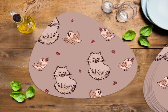 Set de table bio - Napperons bio - Sets de table - Animaux - Enfants - Motifs - 10 pièces