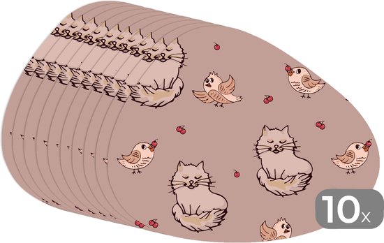 Set de table bio - Napperons bio - Sets de table - Animaux - Enfants - Motifs - 10 pièces