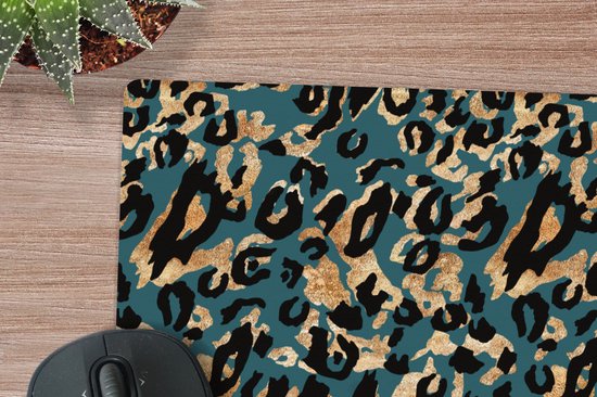 Muismat XXL - Bureau onderlegger - Bureau mat - Panter - Luxe - Patronen - 60x60 cm - XXL muismat
