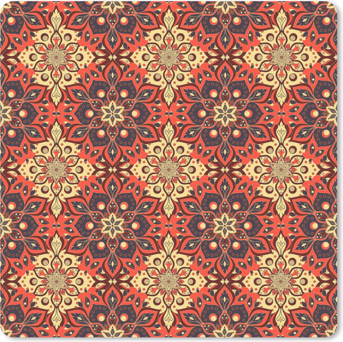 Muismat XXL 60x60 cm - Bureau onderlegger - Bureau mat Mandala - Bloemen - Boho - Patronen - Bureaumat - Gaming mousepad xl - Bureaulegger groot - Computer deskmat