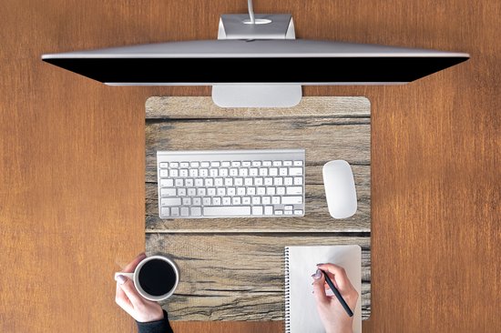 Tapis de souris XXL - Sous-main - Tapis de bureau - Planche - Bois - Tronc d'arbre - Vintage - 60x60 cm - Tapis de souris XXL