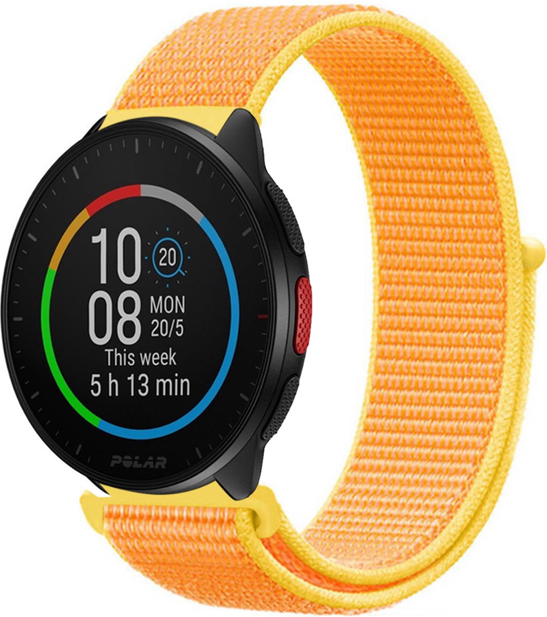 Nylon bandje geschikt voor Polar Ignite / Ignite 2 / Ignite 3 / Unite / Polar Pacer - Geel