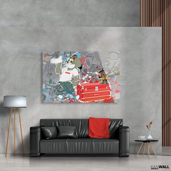 Luxe Plexiglas Schilderij Tom & Jerry Supreme | 100x150 | Woonkamer | Slaapkamer | Kantoor | Muziek | Design | Art | Modern | ** 5MM DIK**