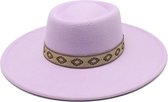 Chapeau Fedora - Bord Lilas | Ajustable | 56 à 60 cm | Coton / Polyester | Mode Favorite