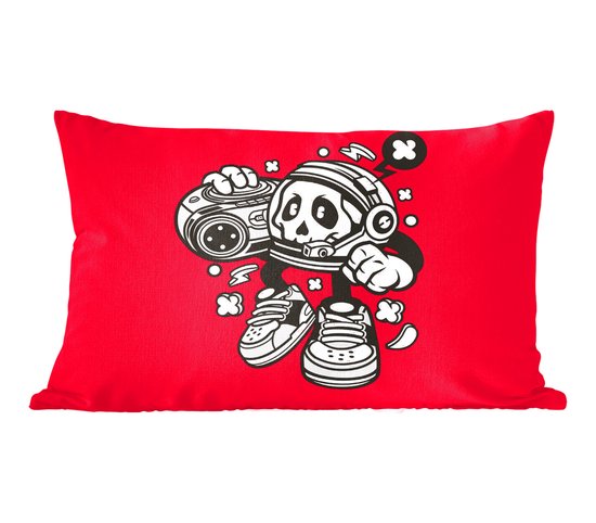 Coussins Coussins décoratifs - Oreillers Salon - 50x30 cm - Radio - Rouge - Vintage