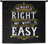 Wandkleed - Wanddoek - Motivatie - Quote - Retro - 120x120 cm - Wandtapijt