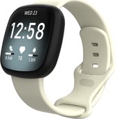 Mobigear Siliconen Watch bandje geschikt voor Fitbit Versa 3 Bandje Druksluiting | Mobigear Sport Dual - Wit