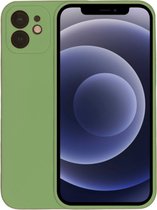Smartphonica iPhone 12 siliconen hoesje - Groen / Siliconen;TPU / Back Cover geschikt voor Apple iPhone 12
