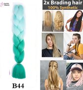 Haar extensions 60cm (#B44) | Haar Vlechten Extensions Voor Gehaakte Twist Vlechten Haar, Vlecht Pre Uitgerekt Vlechten Haar | vlechthaar blond - Synthetisch haar | Vlechtharen 2 pakken x 60cm per stuk