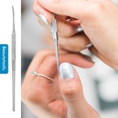 BeautyTools Hoekvijl - Manicure/Pedicure Hoekvijl Voor Wegvijlen van Ingegroeide Teennagels en Nagelhoeken - Enkelzijdige Gebogen Hoekvijl (15 cm) - Inox (NC-2069)