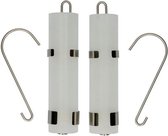 Set van 2x stuks radiator bak luchtbevochtigers rond mat wit - Waterverdampers voor de verwarming - 20 cm / doorsnede 5 cm