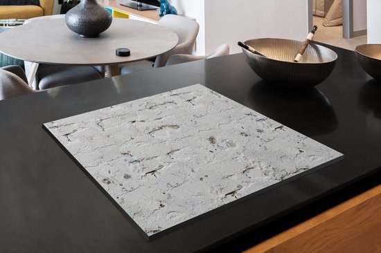 KitchenYeah® Inductie beschermer 75x52 cm - Muur - Antiek - Gips - Patronen - Kookplaataccessoires - Afdekplaat voor kookplaat - Inductiebeschermer - Inductiemat - Inductieplaat mat