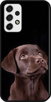 ADEL Siliconen Back Cover Softcase Hoesje Geschikt voor Samsung Galaxy A73 - Labrador Retriever Hond Bruin