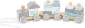 Navaris houten trein voor peuters - Speelgoedtrein van hout met blokken - Peuterspeelgoed - Decoratieve trein - 17 delen