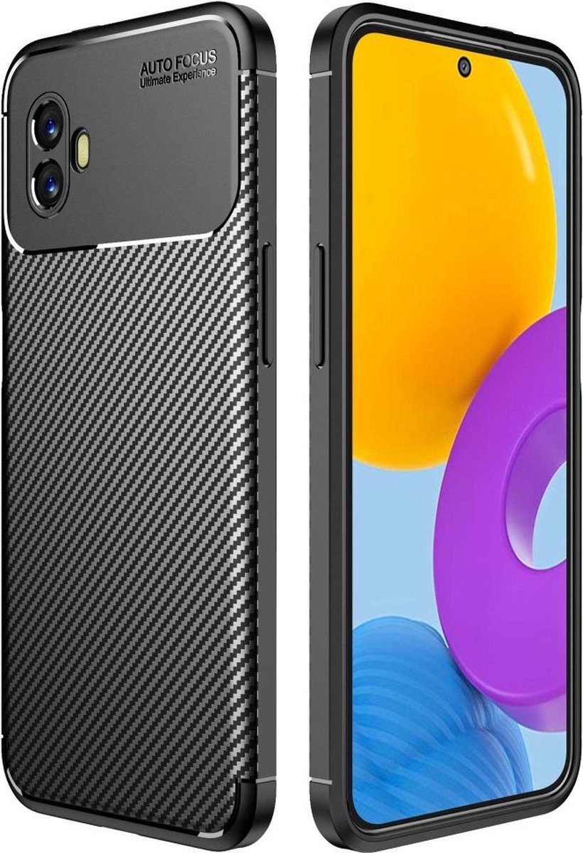 Siliconen Carbon TPU Cover Zwart Hoesje Geschikt voor Samsung Galaxy Xcover 6 Pro