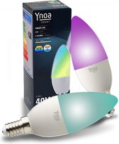 Set van 2 Ynoa Smart Lampen White & Color Tones - E14 LED kaarslamp - Zigbee 3.0 - Dimbaar - RGBW
