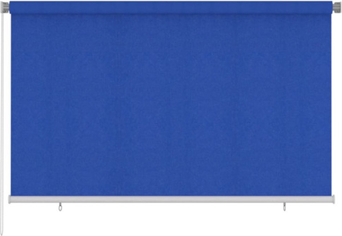 vidaXL Rolgordijn voor buiten 240x140 cm HDPE blauw