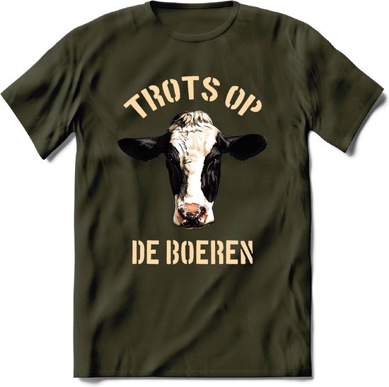 T-Shirt Knaller T-Shirt|Trots op de boeren / Boerenprotest / Steun de boer|Heren / Dames Kleding shirt Koe|Kleur Groen|Maat L