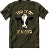 T-Shirt Knaller T-Shirt|Trots op de boeren / Boerenprotest / Steun de boer|Heren / Dames Kleding shirt Koe|Kleur Groen|Maat XL
