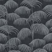 Natuur behang Profhome 961984-GU textiel behang gestructureerd met natuur patroon mat zwart grijs 5,33 m2