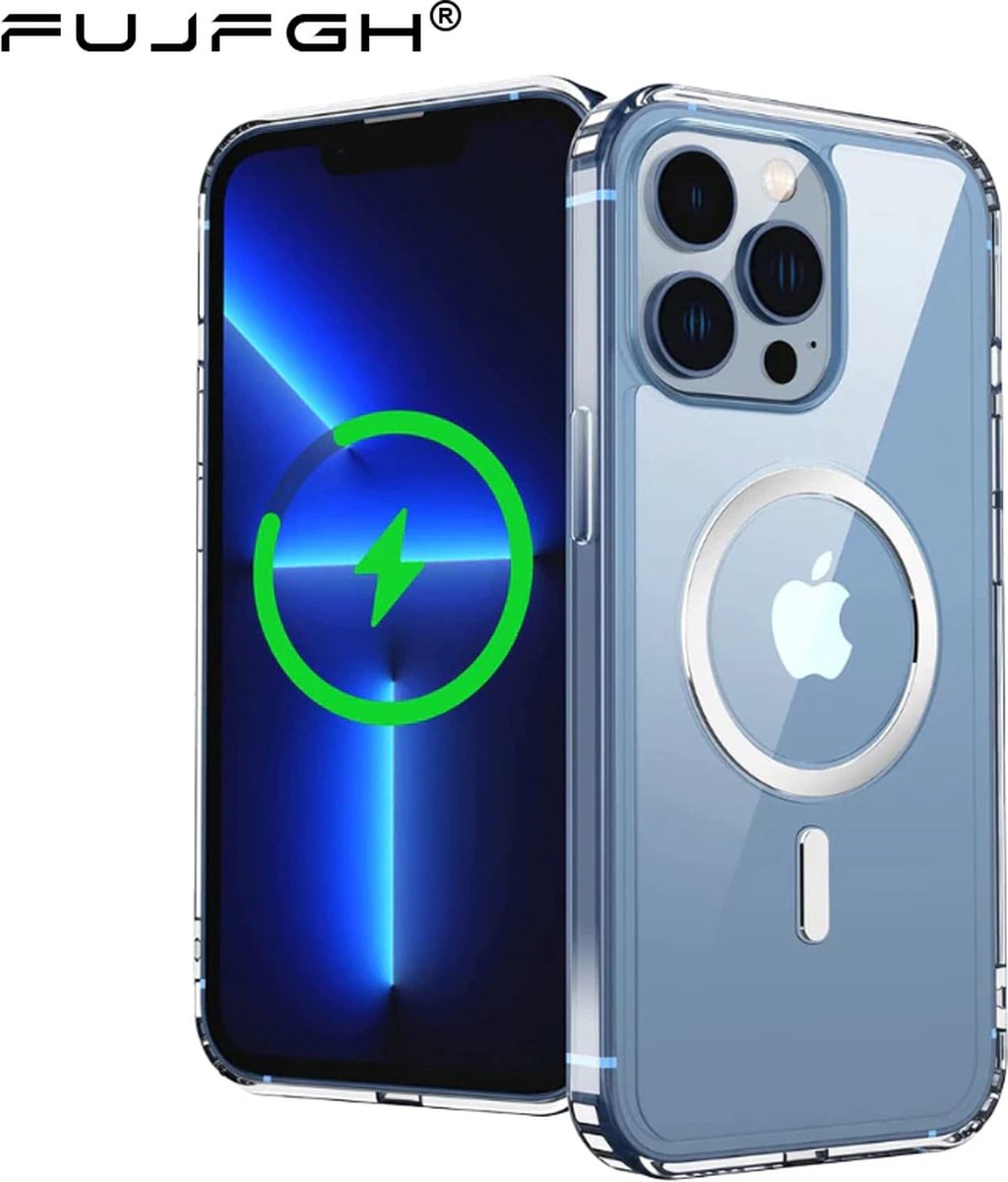 Transparant oplaadhoesje voor iPhone 13 Pro | Magnetisch Draadloos Opladen | Case Voor iPhone 13 | Charging Case | Doorzichtig hoesje