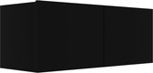 vidaXL - Tv-meubel - 80x30x30 - cm - bewerkt - hout - zwart