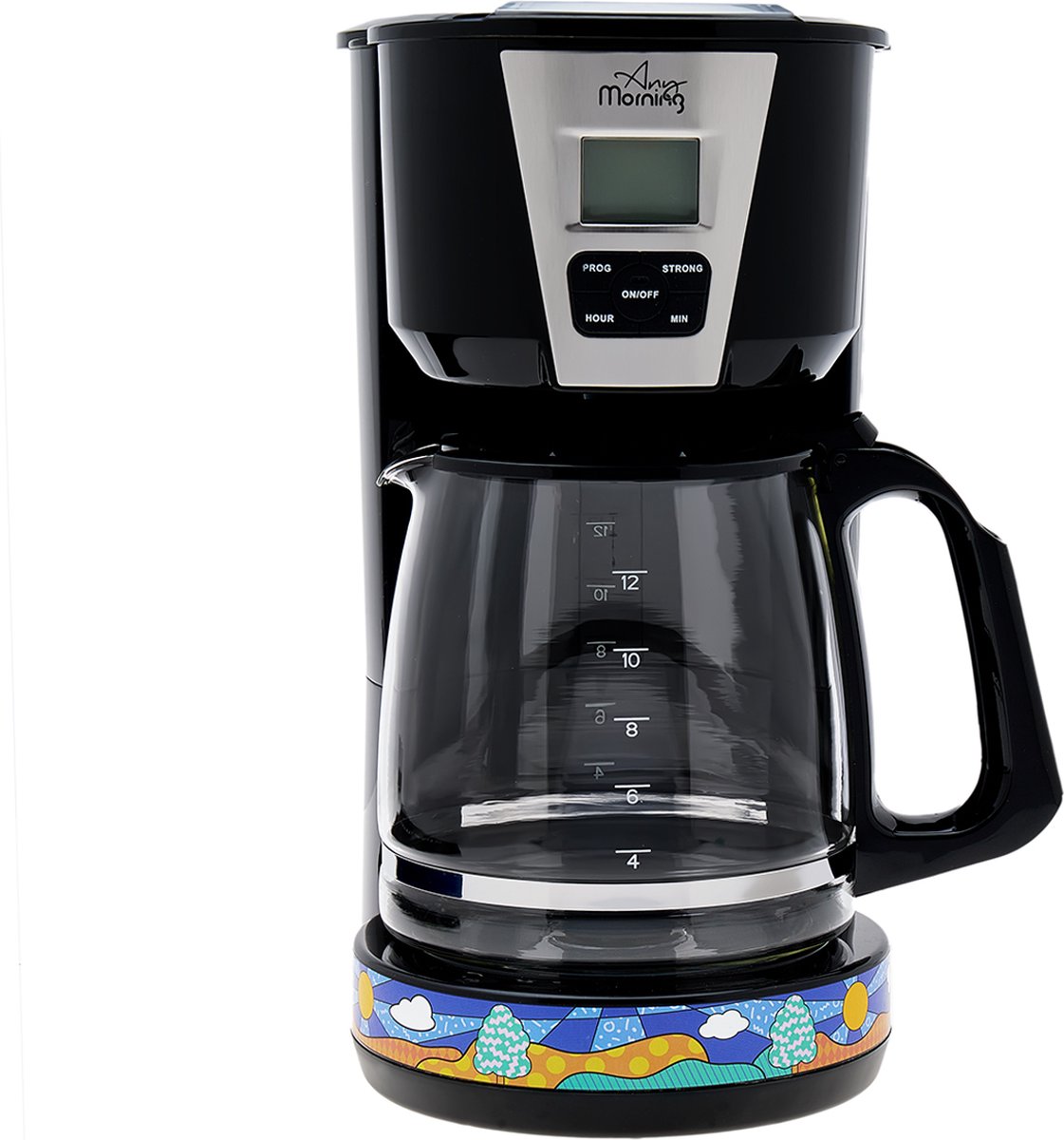 Any Morning SH21515B Filterkoffiezetapparaat Premium Koffiemachine Koffie Apparaat Met Glazen Kan en Slim Touchscreen Systeem Inclusief maatschep Zwart