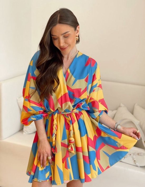 Robe Femme Luxe Mi-Longue - 21324 - Jaune/Couleur