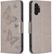 Mobigear Telefoonhoesje geschikt voor Samsung Galaxy A13 4G Hoesje | Mobigear Butterfly Bookcase Portemonnee | Pasjeshouder voor 2 Pasjes | Telefoonhoesje voor Pinpas / OV Kaart / Rijbewijs - Grijs