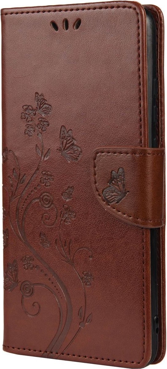 Mobigear Telefoonhoesje geschikt voor Samsung Galaxy A53 Hoesje | Mobigear Flowers Bookcase Portemonnee | Pasjeshouder voor 2 Pasjes | Telefoonhoesje voor Pinpas / OV Kaart / Rijbewijs - Bruin