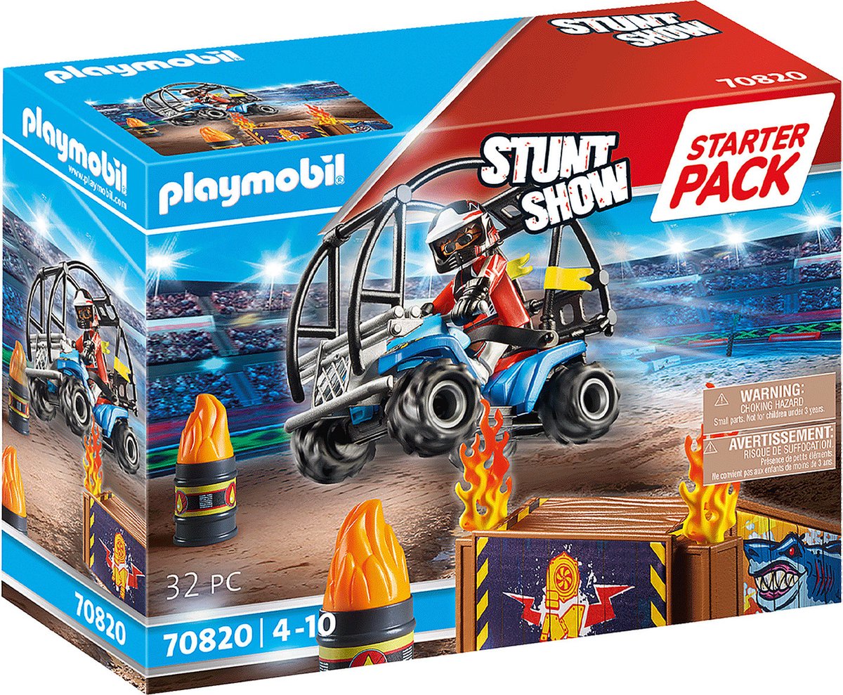 PLAYMOBIL Starterpack Stuntshow quad met vuurhelling - 70820