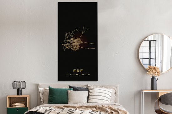 Peinture sur toile Nederland - Ede - Carte - Plan - Plan de la ville - 80x160 cm - Décoration murale