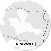 Muismat - Mousepad - Rond - Kaart - Friesland - Ringwiel - Plattegrond - Stadskaart - 30x30 cm - Ronde muismat