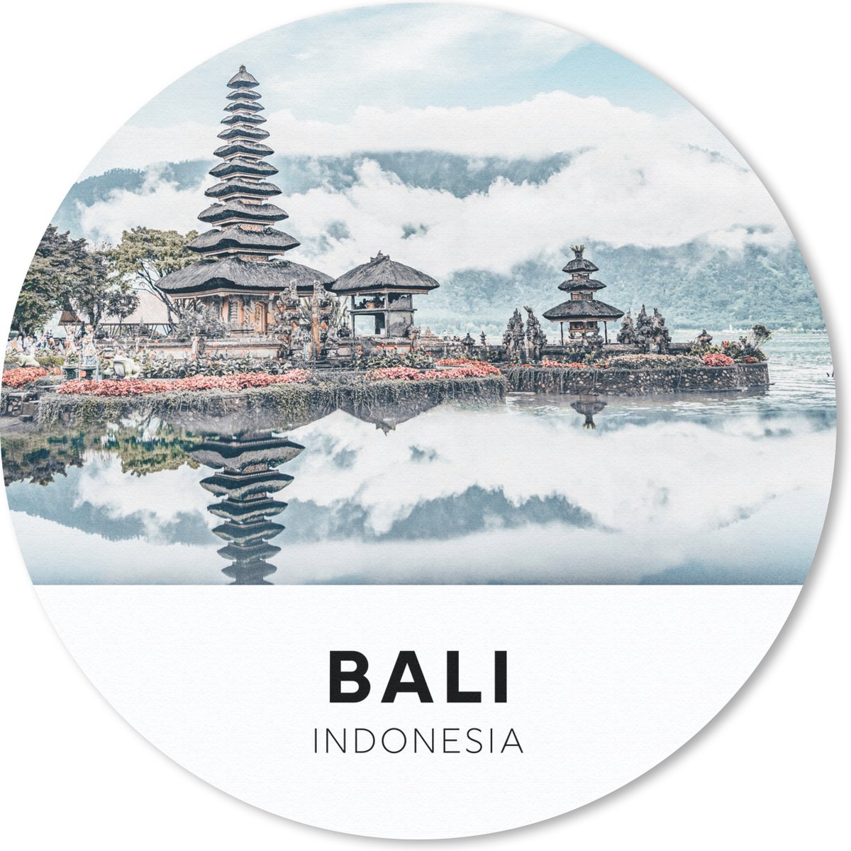 Muismat rond 30x30 cm - Mousepad Bali - Indonesië - Wolken - Ronde muismatten