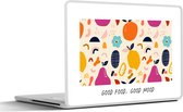 Laptop sticker - 11.6 inch - Quotes - Spreuken - Good food, good mood - Eten - 30x21cm - Laptopstickers - Laptop skin - Cover