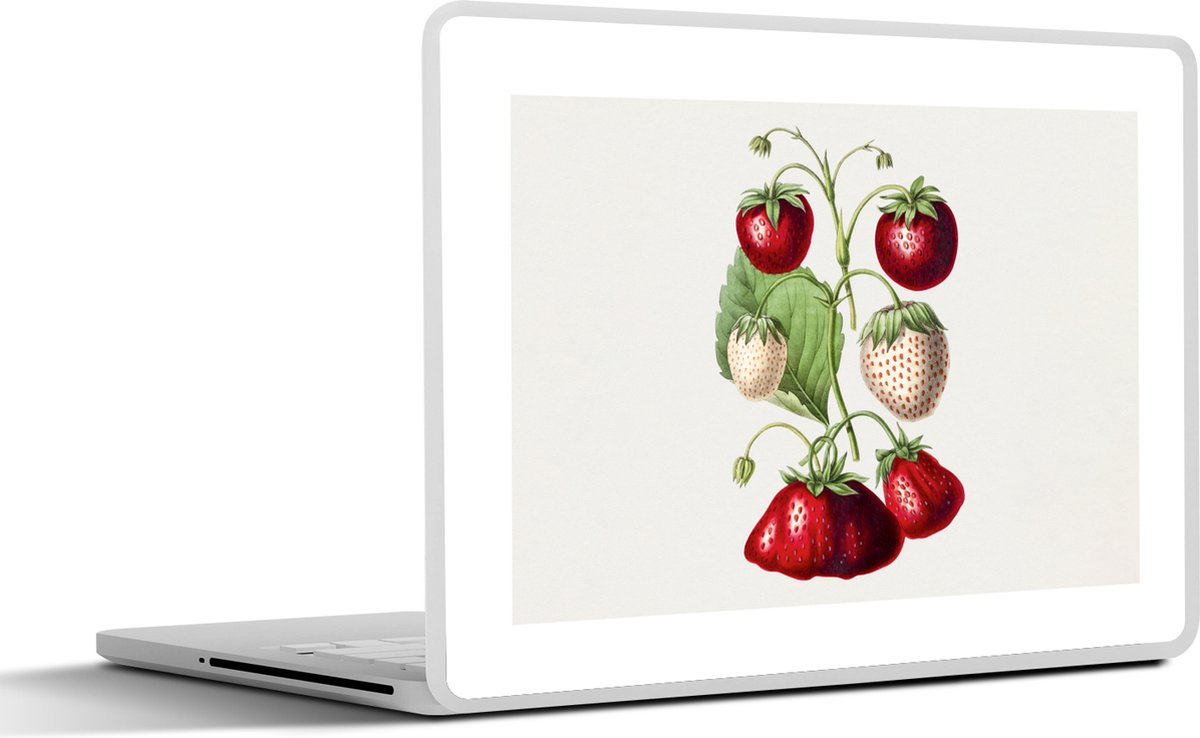 Laptop sticker - 10.1 inch - Aardbeien - Plant - Eten - 25x18cm - Laptopstickers - Laptop skin - Cover