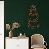 Décoration murale | Tasses à Coffee / Tasses à café | Métal - Art mural | Décoration murale | Salle de séjour |Bronze| 54x90cm