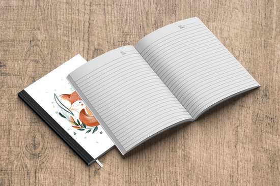 Notitieboek - Schrijfboek - Illustratie van een baby vos - Notitieboekje klein - A5 formaat - Schrijfblok