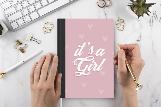 Cahier - Cahier d'écriture - C'est une fille - Bébé - Fille - Douche de bébé - Révélation de genre - Enceinte - Carnet - Format A5 - Bloc-notes